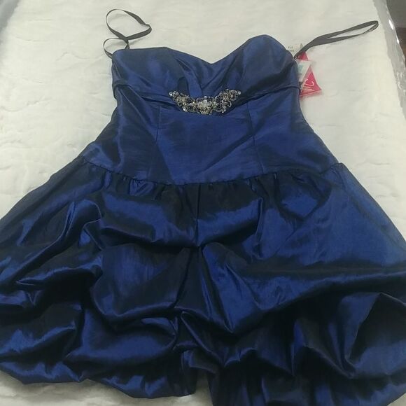 NWT ZumZum Midnight Navy Blue Sweetheart Neckline Short Prom Dress 4/2 - Picture 1 of 10